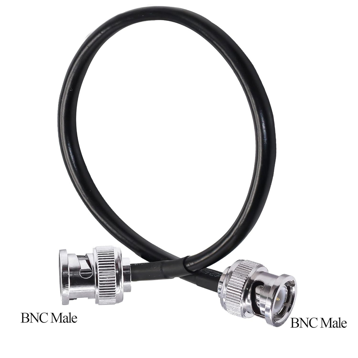 BNC Jumper Cable RG58 Coax Cable Low Loss 50 ohm Male to Male Coaxial Cable 12 inch (30cm) - Pack - 1