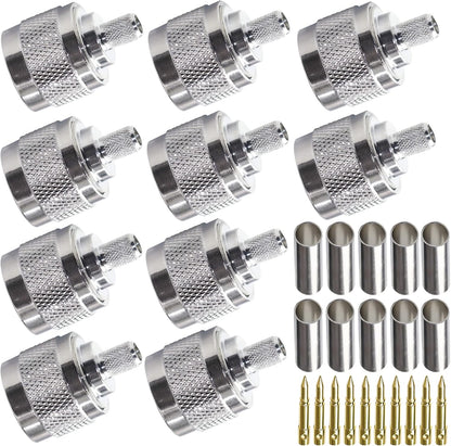 ABONIX N Male Crimp Connector for HLF-300 & LMR-300 RF Coax Cable- Pack- 10