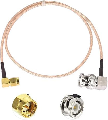 RG316 BNC Male to SMA Male Right Angle Coaxial Jumper Cable 20 inch (1.5ft) Low Loss Extension Cable -Pack -1