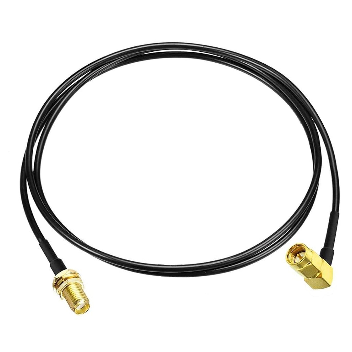 ABONIX RG174 Right Angle SMA Male to SMA Female Bulkhead Cable 1M (3FT)