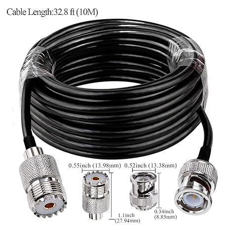 RG58 BNC Male to UHF Female Extension Cable 32.8ft(10M)