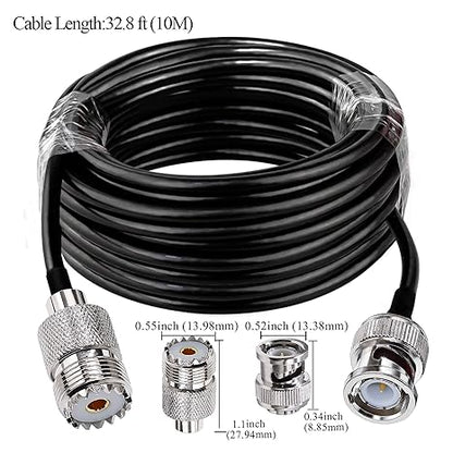 RG58 BNC Male to UHF Female Extension Cable 32.8ft(10M)