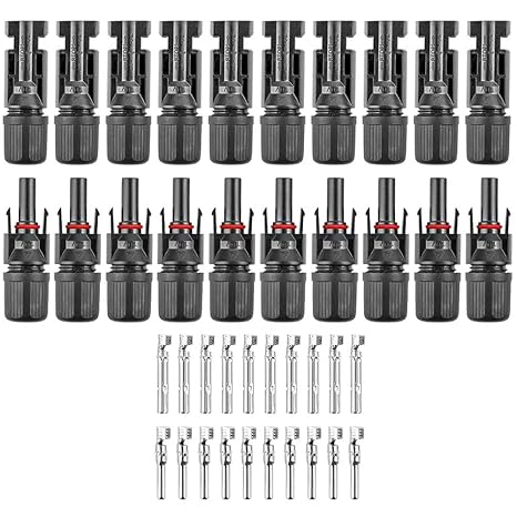 Solar MC4 Connector Kit – Waterproof Male & Female PV Cable Connectors - Pack - 10 Pairs