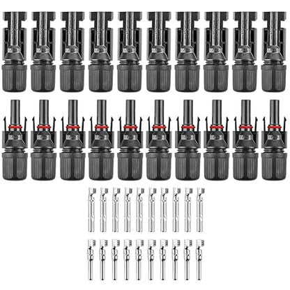 Solar MC4 Connector Kit – Waterproof Male & Female PV Cable Connectors - Pack - 10 Pairs