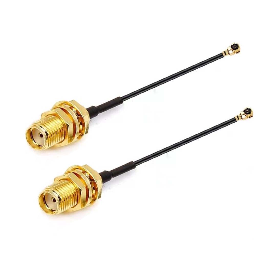 U.FL (IPEX/IPX) to SMA Female Bulkhead RF1.13mm Coaxial Pigtail Cable 10cm - Pack 2