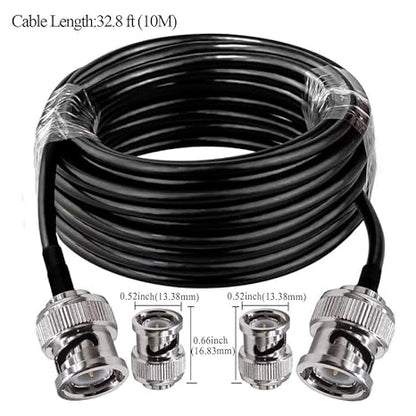 RG58 BNC Male to BNC Male Jumper Cable Low Loss 50 ohm 32.8FT(10M) - Pack -1