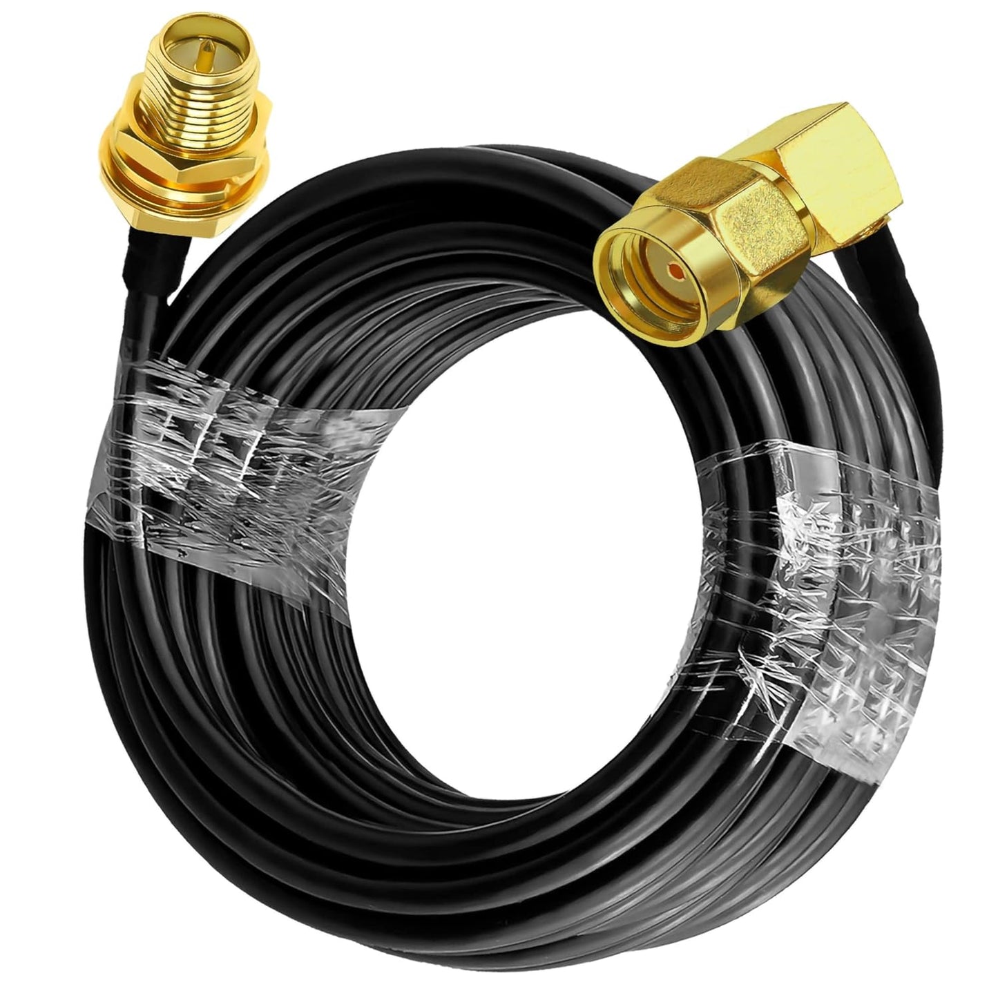 RG58 Coaxial Jumper Cable 32.8ft (10m) | RP-SMA Male to RP-SMA Female Low Loss Extension Cable -Pack -1
