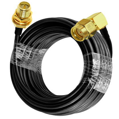 RG58 Coaxial Jumper Cable 32.8ft (10m) | RP-SMA Male to RP-SMA Female Low Loss Extension Cable -Pack -1