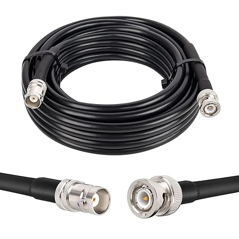 RG58 BNC Male to BNC Female Coaxial Jumper Cable 32.8ft(10M) Low Loss Extension Cable - Pack - 1