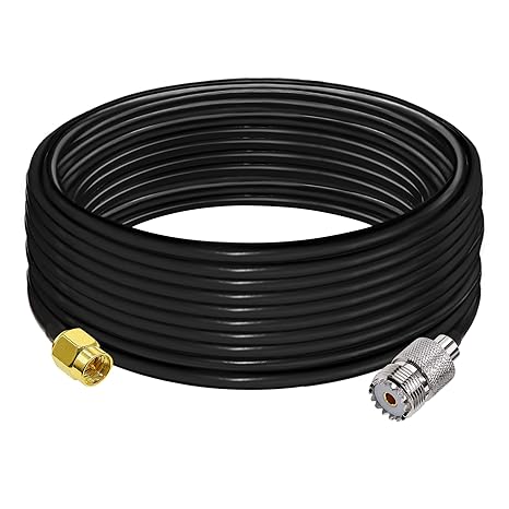RG58 UHF Female to SMA Male Coaxial Jumper Cable 32.8ft(10M) Low Loss Extension Cable (Pack of 1)