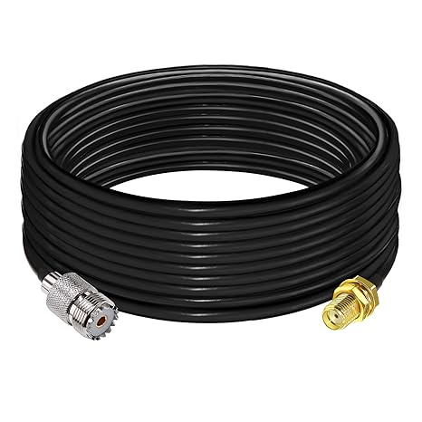 RG58 UHF Female to SMA Female Coaxial Jumper Cable 32.8ft(10M) Low Loss Extension Cable (Pack of 1)