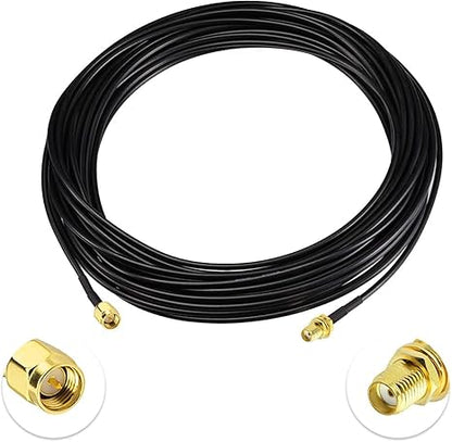 SMA Male to SMA Female Bulkhead Low Loss RG174 RF Coaxial Cable 10 Meter (33FT) -Pack -1