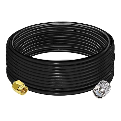 RG58 TNC Male to SMA Male Coaxial Jumper Cable 32.8ft(10M) Low Loss Extension Cable (Pack of 1)