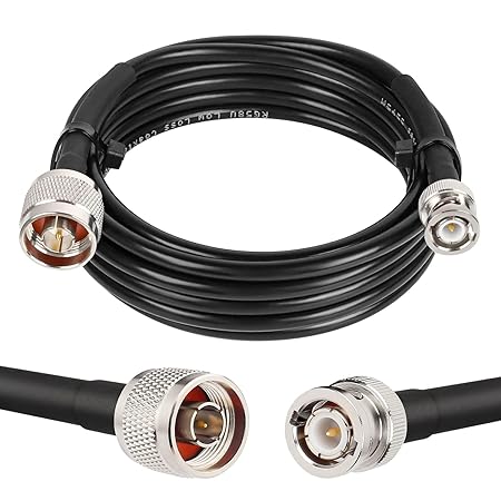 BNC Male to N Type Male Extension Cable RG58 32.8ft(10M) for Antennas Wireless LAN Devices (Pack of 1)