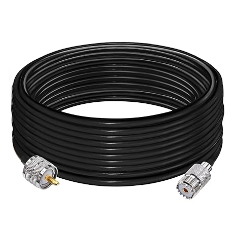 RG58 UHF Coax Cable 32.8ft (10 M) Low Loss UHF Male to UHF Female Extension Jumper Coaxial Cable - Pack - 1