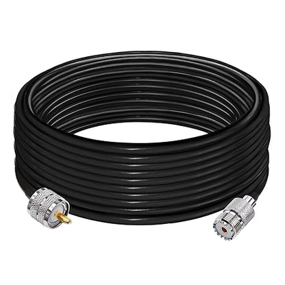 RG58 UHF Coax Cable 32.8ft (10 M) Low Loss UHF Male to UHF Female Extension Jumper Coaxial Cable - Pack - 1