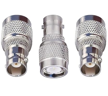 TNC Male to BNC Female RF Connector Adapter – Coaxial Adapter (Pack of 3)