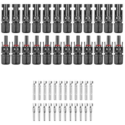 Solar MC4 Connector Kit – Waterproof Male & Female PV Cable Connectors - Pack -12 Pairs