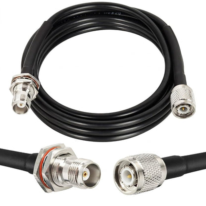 ABONIX RG58 TNC Male to TNC Female Bulkhead RF Cable 5M (16.4FT), 50 Ohm