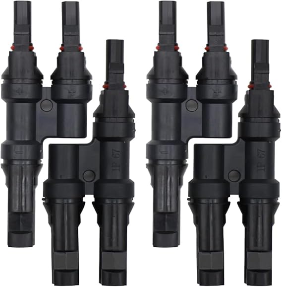MC4 T Branch Connector 2 to 1 Solar Panel Parallel Adapter (MFF + MMF) –  Pack -2