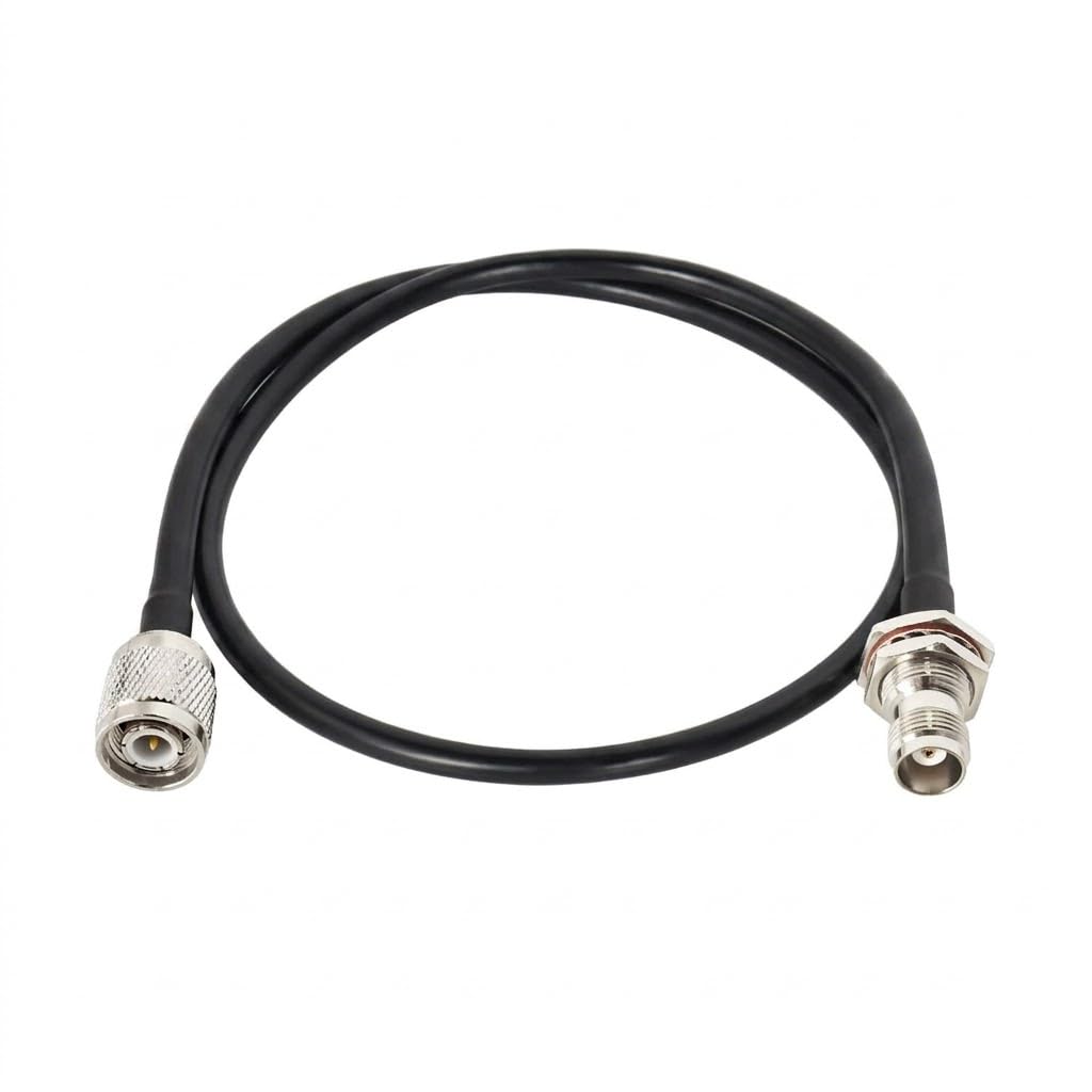 ABONIX RG58 TNC Male to TNC Female Bulkhead RF Cable 1M (3.3FT), 50 Ohm