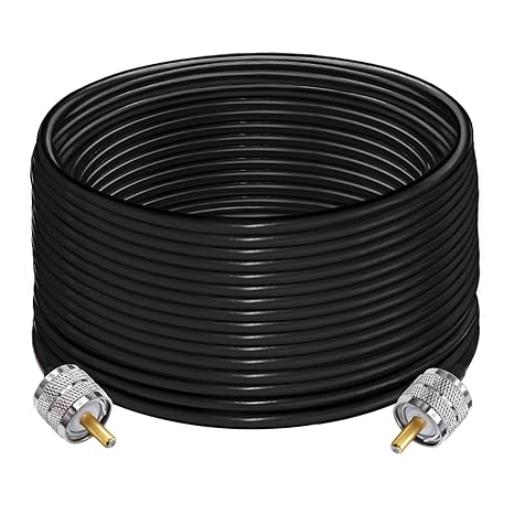 RG58 UHF Male to SMA Male Coaxial Jumper Cable 15 M (49.2 ft) Low Loss Extension Cable (Pack of 1)