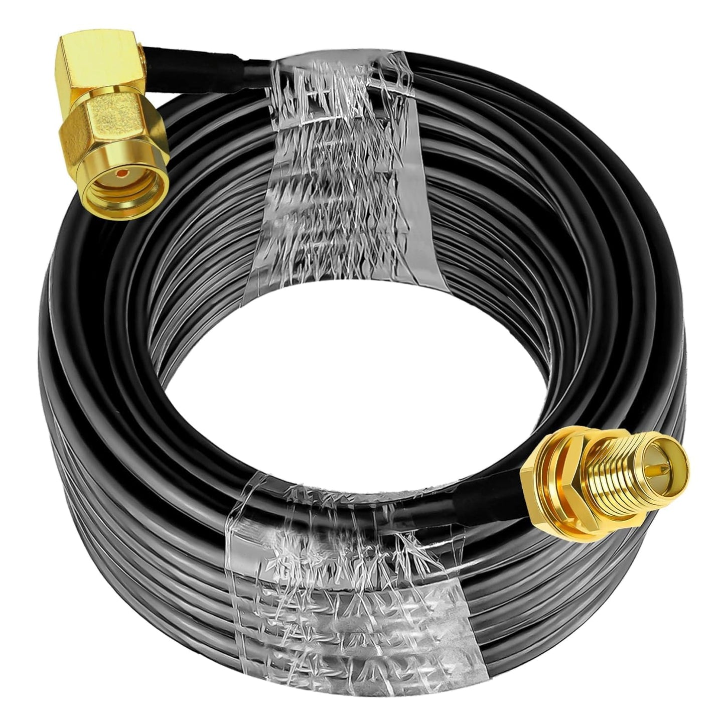 RG58 Coaxial Jumper Cable 49.2ft(15M) | RP-SMA Male to RP-SMA Female Low Loss Extension Cable (Pack of 1)