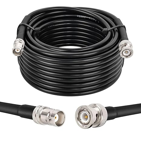 RG58 BNC Male to BNC Female Coaxial Jumper Cable 49.2ft (15M) Low Loss Extension Cable - Pack - 1