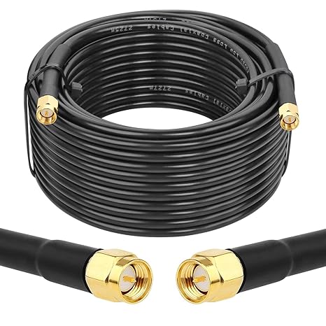 RG58 SMA Male to SMA Male 49.2ft (15M) Coaxial Jumper Cable (Pack of 1)
