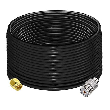 RG58 UHF Female to SMA Male Coaxial Jumper Cable 49.2ft (15M) Low Loss Extension Cable (Pack of 1)