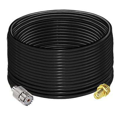RG58 UHF Female to SMA Female Coaxial Jumper Cable 49.2ft (15M) Low Loss Extension Cable (Pack of 1)