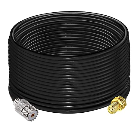 RG58 UHF Female to SMA Female Coaxial Jumper Cable 49.2ft (15M) Low Loss Extension Cable (Pack of 1)