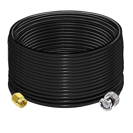 BNC Male to SMA Male Extension Cable RG58 49.2ft(15 Meter) for Antennas Wireless LAN Devices