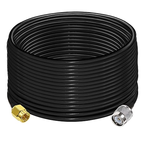 RG58 TNC Male to SMA Male Coaxial Jumper Cable 49.2ft (15M) Low Loss Extension Cable (Pack of 1)