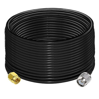RG58 TNC Male to SMA Male Coaxial Jumper Cable 49.2ft (15M) Low Loss Extension Cable (Pack of 1)