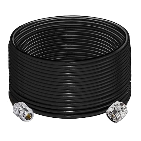 RG58 Coaxial Jumper Cable – 15M (49.2FT) N Male to N Female Low-Loss RF Extension Cable -Pack -1