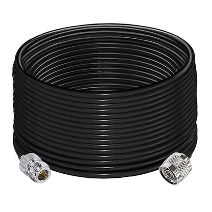 RG58 Coaxial Jumper Cable – 15M (49.2FT) N Male to N Female Low-Loss RF Extension Cable -Pack -1
