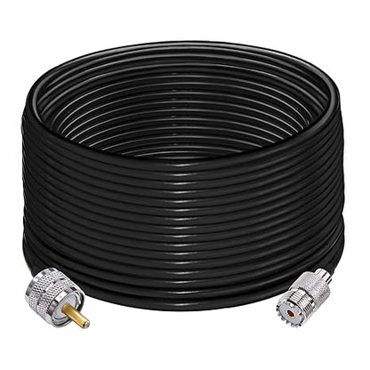 RG58 UHF Coax Cable 49.2ft (15 M) Low Loss UHF Male to UHF Female Extension Jumper Coaxial Cable - Pack - 1