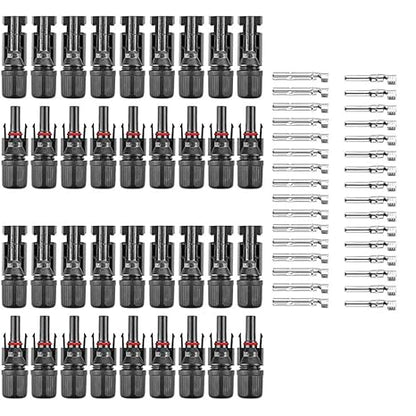 Solar MC4 Connector Kit – Waterproof Male & Female PV Cable Connectors - Pack - 18 Pairs