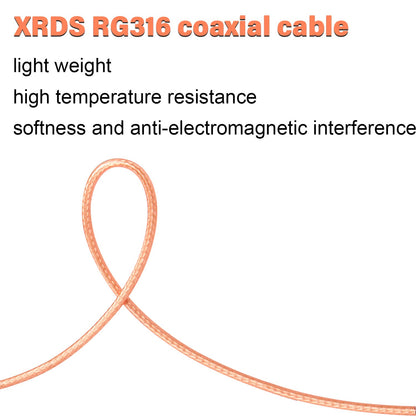 ABONIX RG316 UHF Male to UHF Female Coaxial Cable 1FT, Pack-1