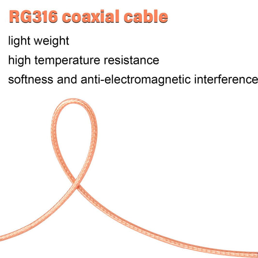 ABONIX RG316 BNC Male to BNC Female Bulkhead Mount Cable 1FT (30cm), Pack- 1