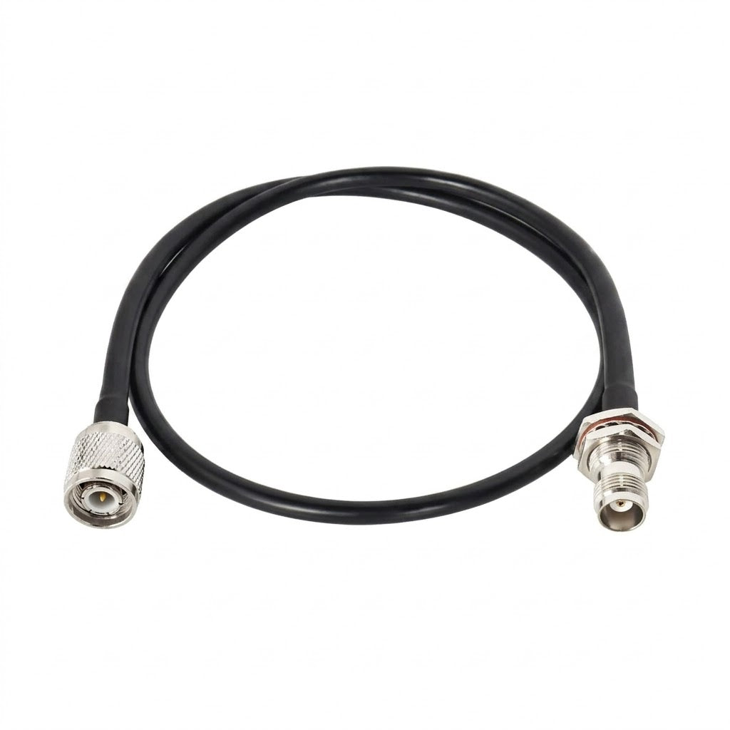 ABONIX RG58 TNC Male to Female Bulkhead RF Cable 1M, 50 Ohm for WiFi Antenna & LTE Router