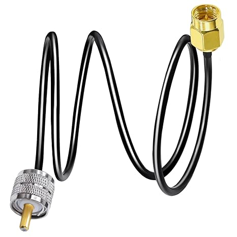 RG58 UHF Male to SMA Male Coaxial Jumper Cable 3.3ft(1 Meter) Low Loss Extension Cable (Pack of 1)