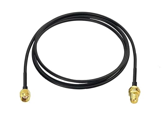 RP-SMA Male to RP-SMA Female Bulkhead Low Loss RG174 RF Coaxial Cable 1 Meter (3.28FT) -Pack -1