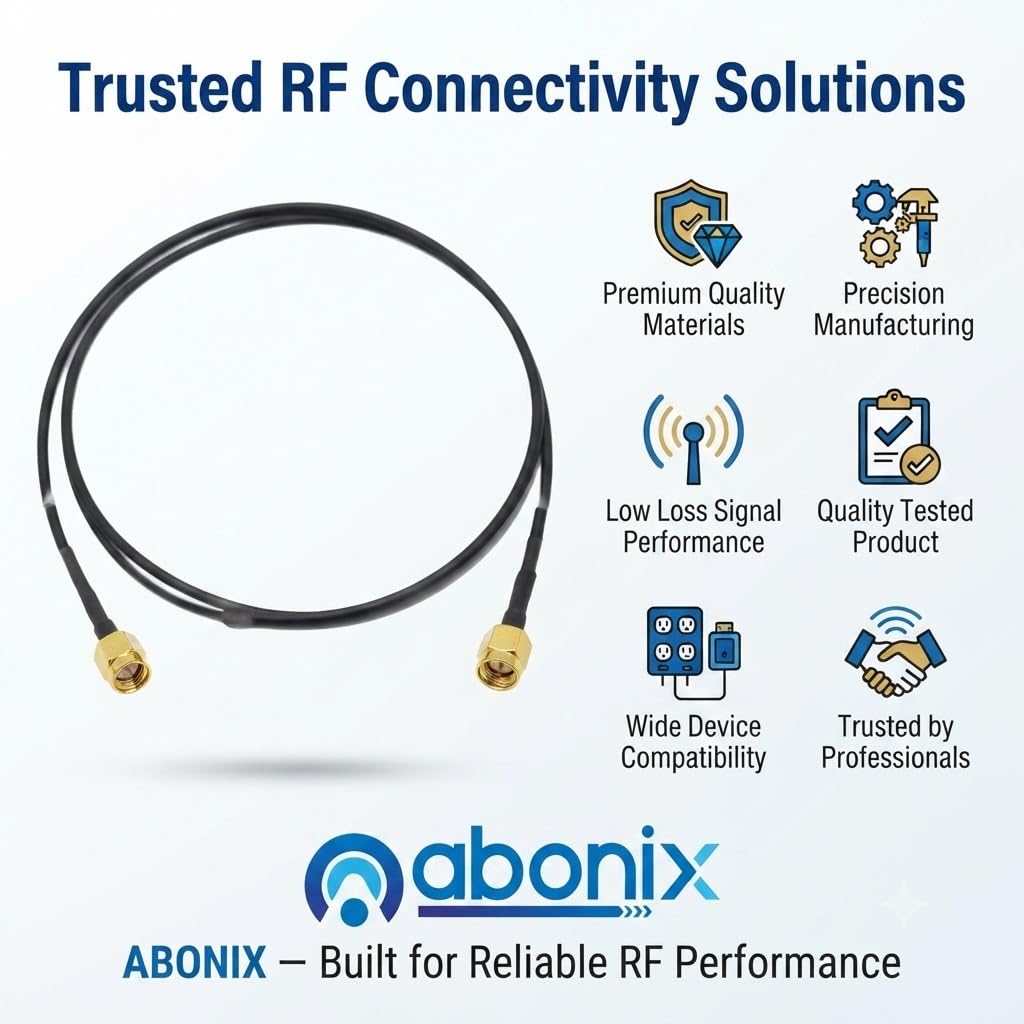 ABONIX SMA Male to SMA Male Cable 1M (3.3FT), RG174 50 Ohm