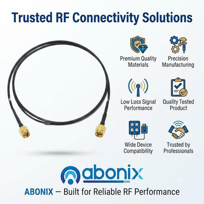 ABONIX SMA Male to SMA Male Cable 1M (3.3FT), RG174 50 Ohm