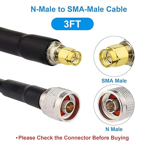 HLF 400 SMA Male to N Male Cable (3.3ft / 1M) -Pack -1