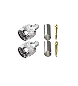 N Male Crimp Connector for Cable HLF-400 and LMR-400 (Pack of 2)