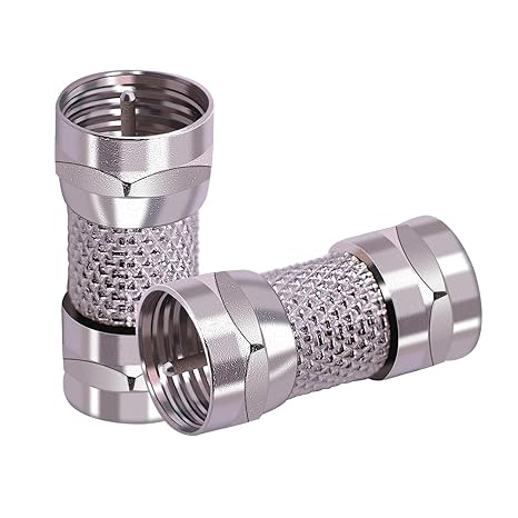 F Type Male to Male Coax Connector Coaxial Adapters -Pack -2