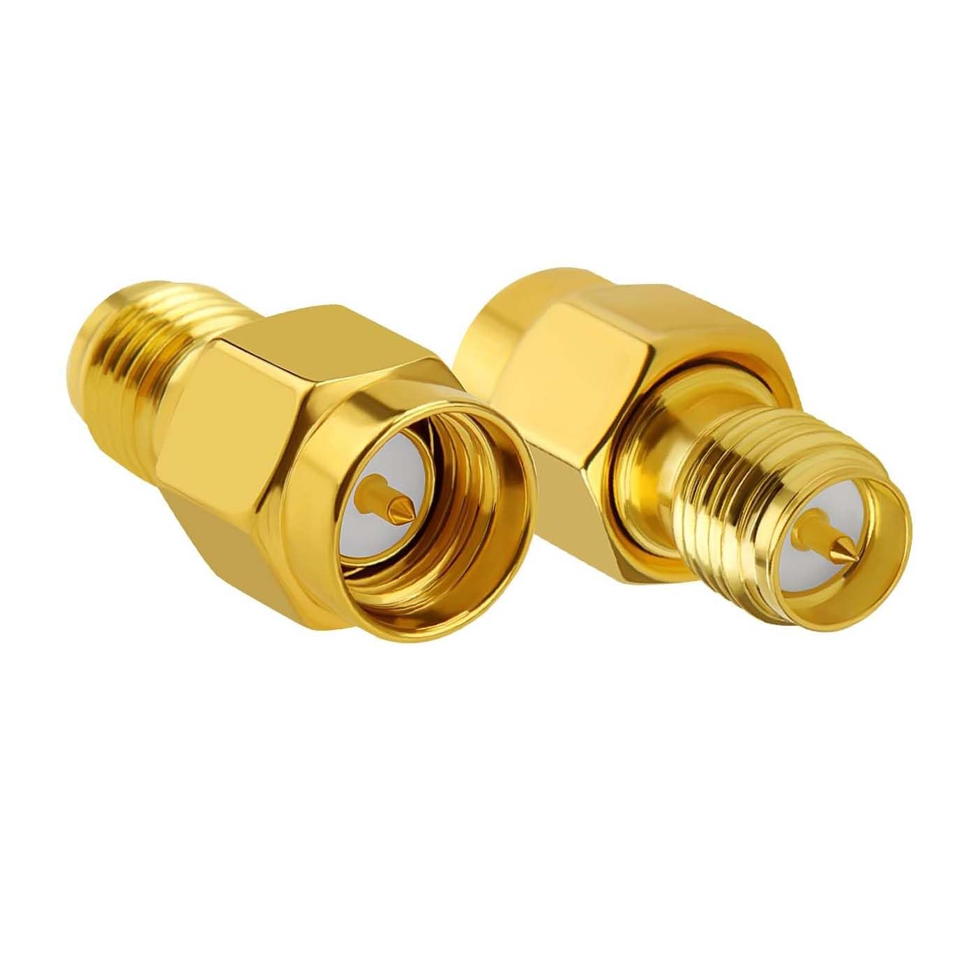 SMA Male to RP-SMA Female Adaptor, SMA Coaxial Coax Adapter Connector (Pack of 2)